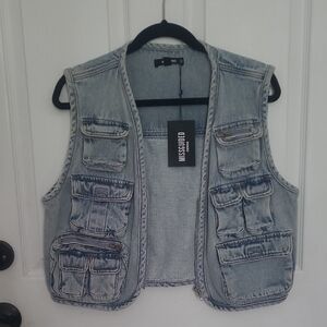 Missguided Light Blue Denim Vest